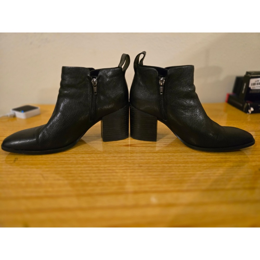 Vionic Lyssa Black Leather Pointed Toe Block Heel Ankle Booties Mens 8 AQ06-2022 - Picture 7 of 9